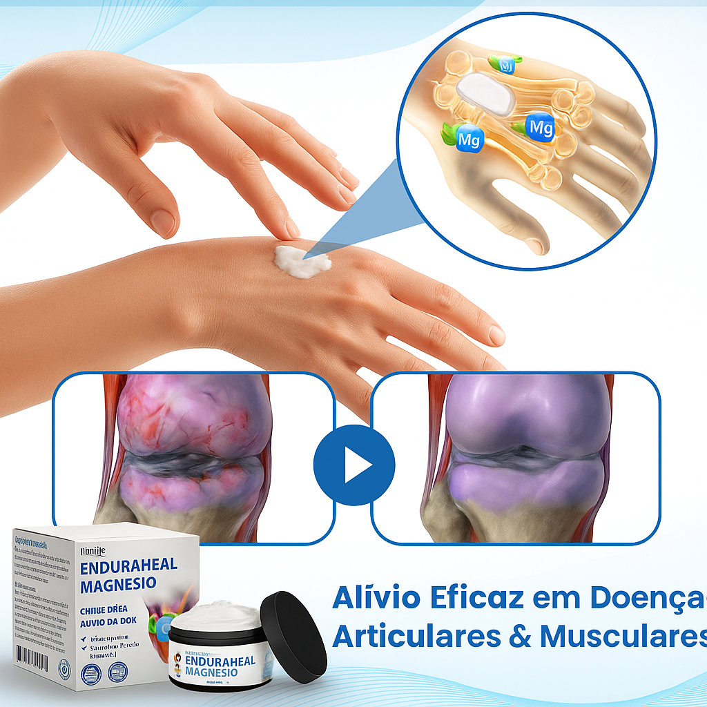 EnduraHeal Creme de magnésio para alívio da dor (trata artrite, neuropatia, reumatismo, lesões desportivas e muito mais)