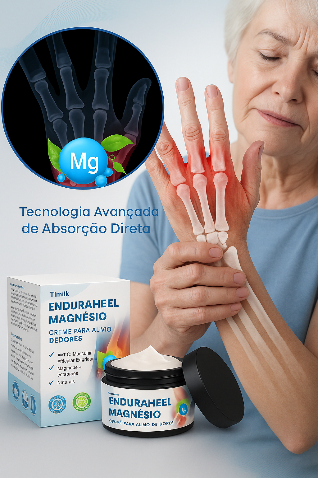 EnduraHeal Creme de magnésio para alívio da dor (trata artrite, neuropatia, reumatismo, lesões desportivas e muito mais)